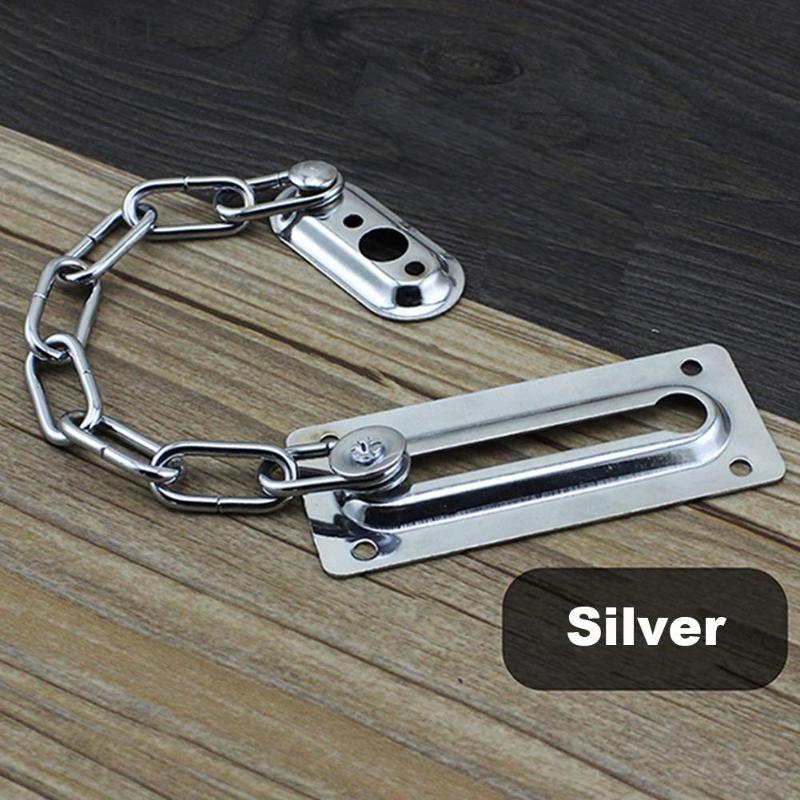 Stainless Steel Door Safety Lock Guard Chain Security Bolt Locks Cabinet Latch DIY Home Hotel Office Security Tools Gold Silver