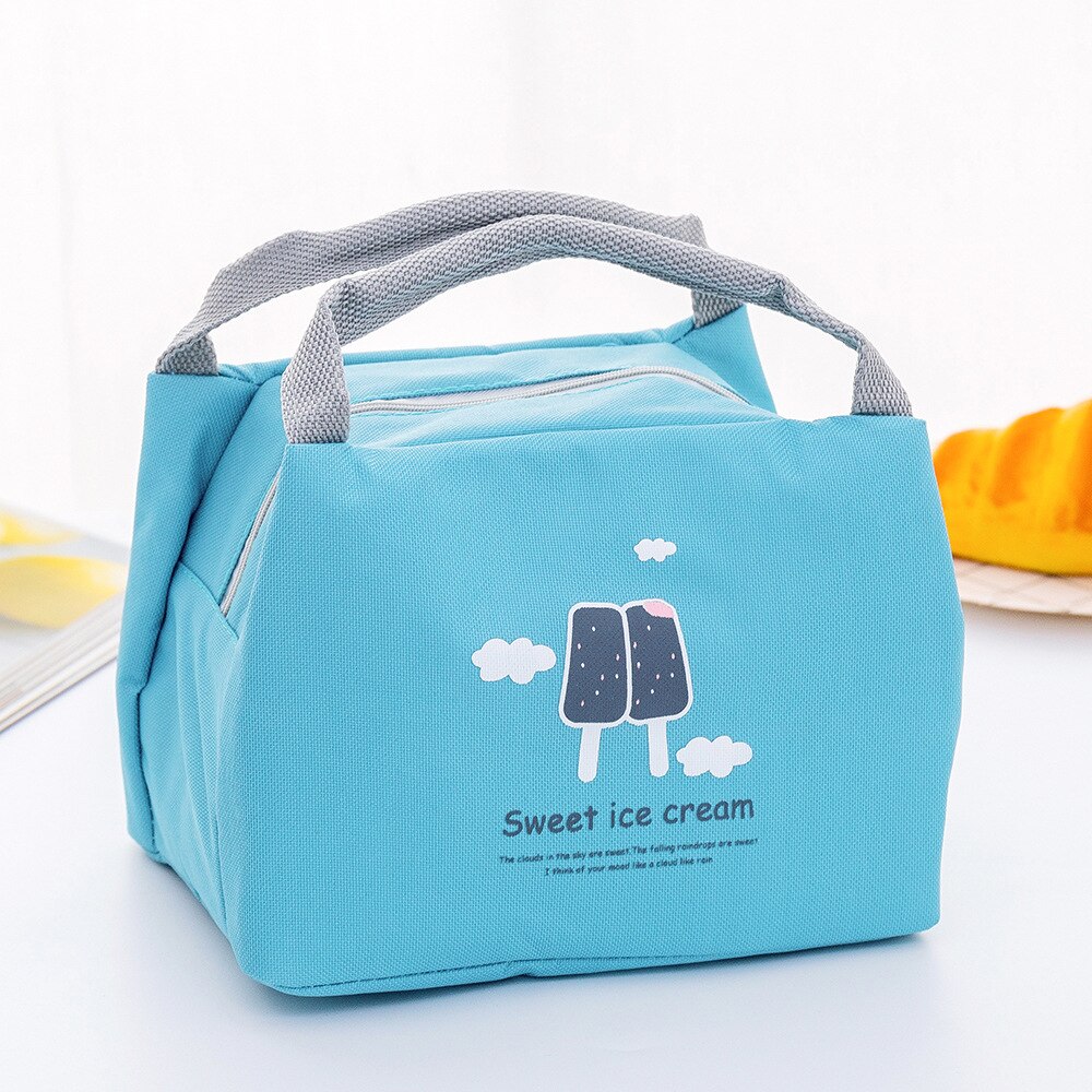 Cartoon Portable Student Insulation Pack Fox Pattern Baby Food Thermos Bag Milk Bottle Pouch Children's Lunch Box Tote: M