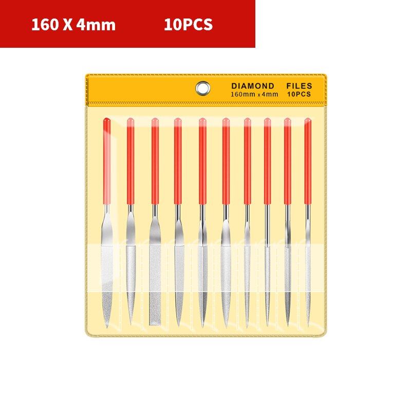 Manual 10 stk diamantfil til let stenmateriale metalslibning multifunktion: 4 x 160mm