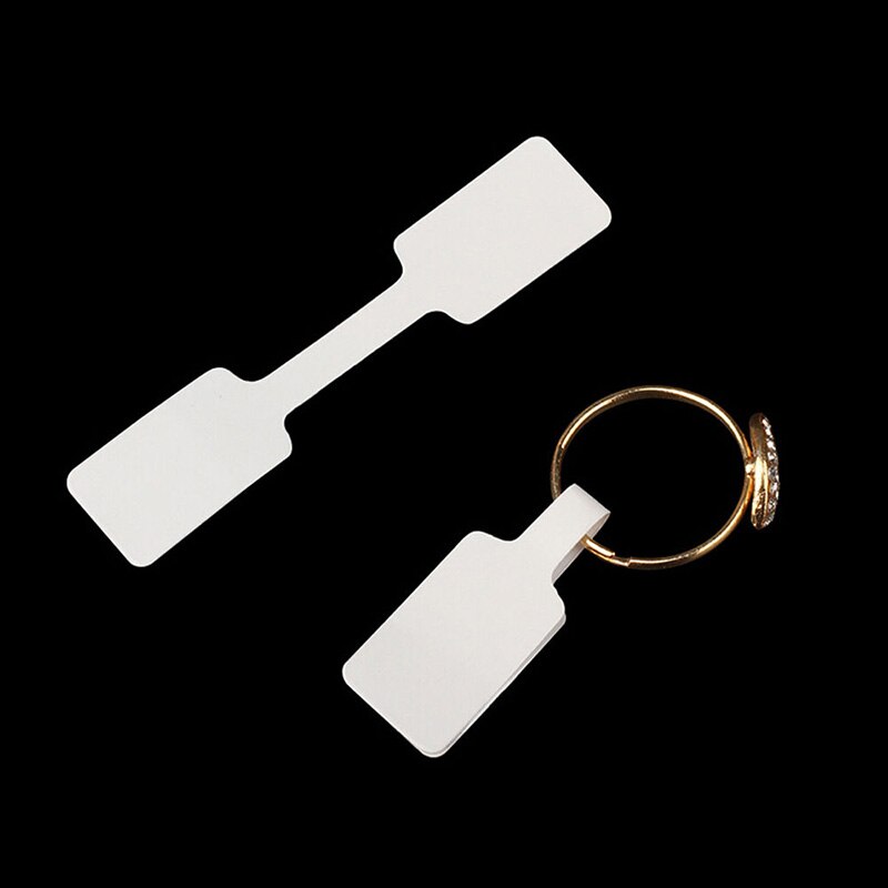 100Pcs Necklace Bracelet Ring Labels White Blank Price Tag Square Round Heads Paper Labels Sticker Jewelry Display Card Labels