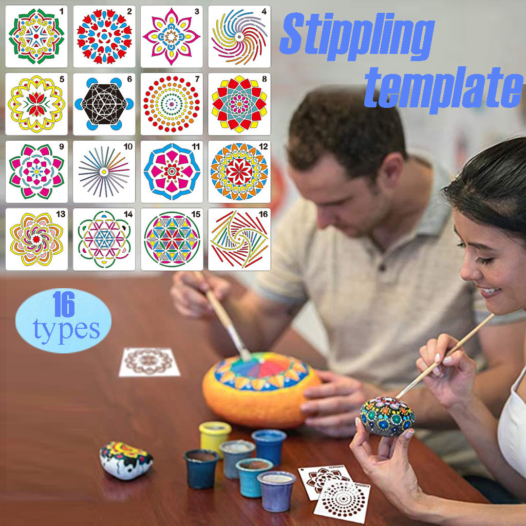 Jeu d'outils à points à 36 points | Stylo outil à points, brosse modèle stylet à bille, plaque de peinture pour produits à usage domestique, # C: B