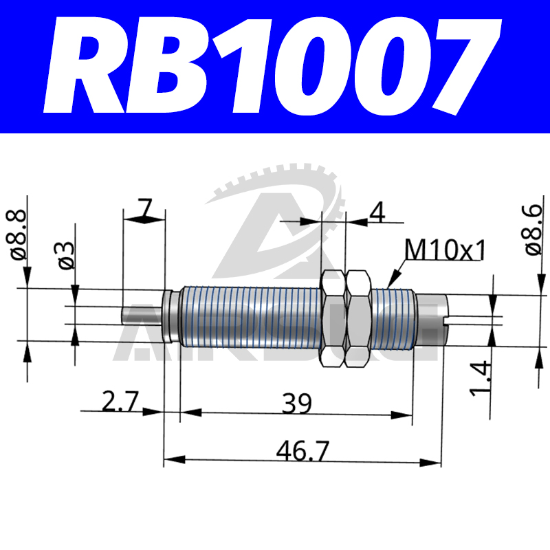 Pneumatisk hydraulisk støtdemper justerbar hydraulisk buffer rb serie  rb0805 rb1007 med hette rbc 1007 rbc 2725: Rb1007