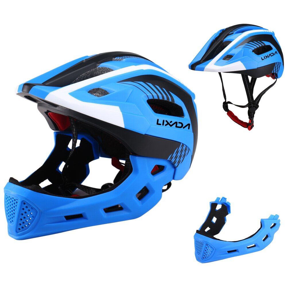 Lixada Kids Detachable Full Face Bike Helmet Breathable Ultralight Cycling Sports Safety Helmet for Bicycle Scooter Roller