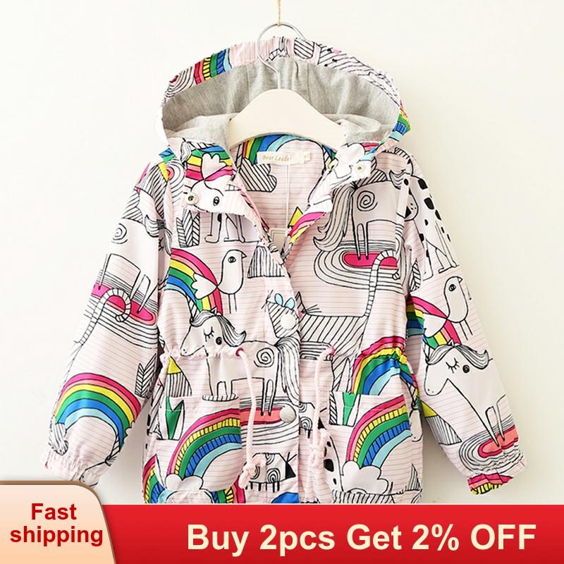 Mayfair Cabin Coats and Jackets Kids Girls Clothes Cartoon Print Outerwear Hooded For 3-7Y spring Autumn Brand Children