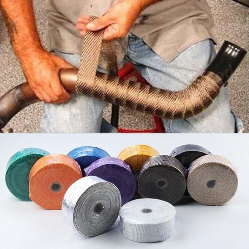 5m car and motorcycle exhaust pipe insulation tape anti-scald cloth high temperature fire resistant tape glass fiber tape