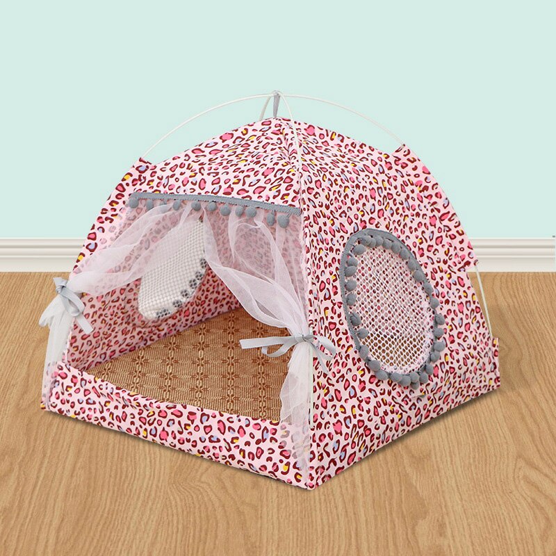 cat tent bed Pet products the general teepee closed cozy hammock with floors cat house pet small dog house accessories products: Red / L