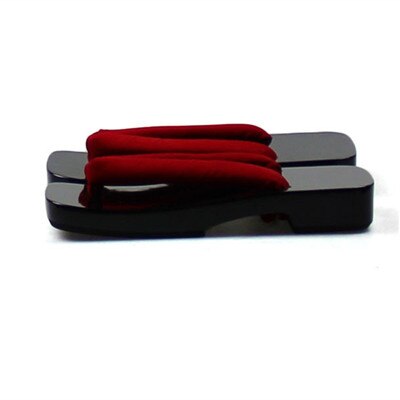 Sandalias clásicas de madera para hombre, chanclas de Color negro pintadas, zapatillas informales, zuecos de Color sólido, zapatos de Cosplay de Japón Geta: Rojo / 44