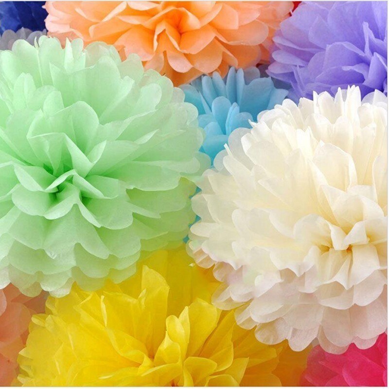 15cm farverige pompon silkepapir pom blomsterkugler til bryllup boligdekoration fødselsdagsfest indretning diy håndværk papir blomst