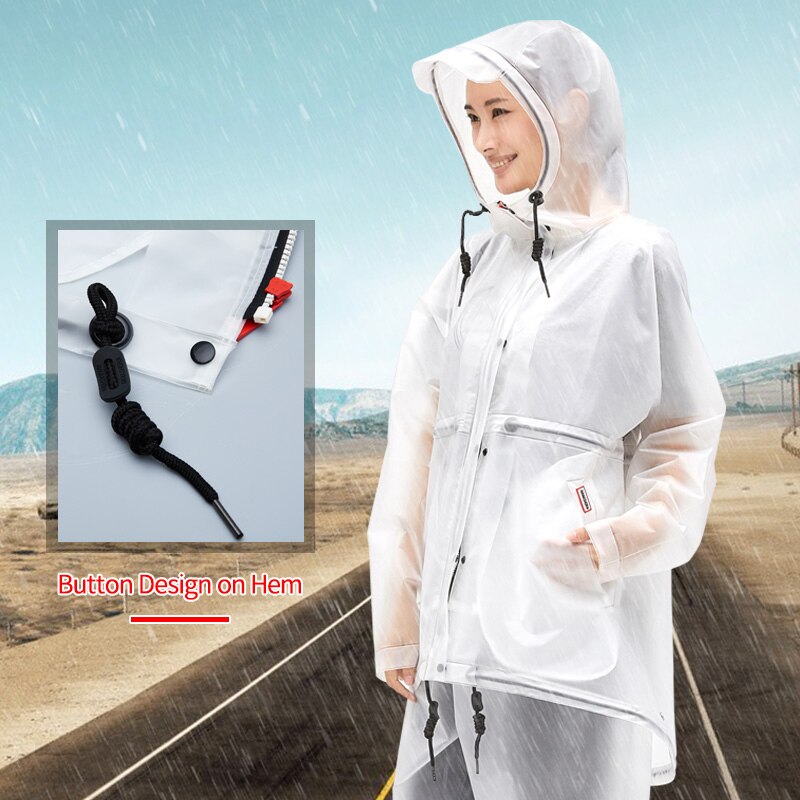 QIAN Impermeable Women's Raincoat Eco-friendly TPU Bicycle Rain Coat Waterproof Jacket for Women/Men Hiking Rain Gear Men's Coat