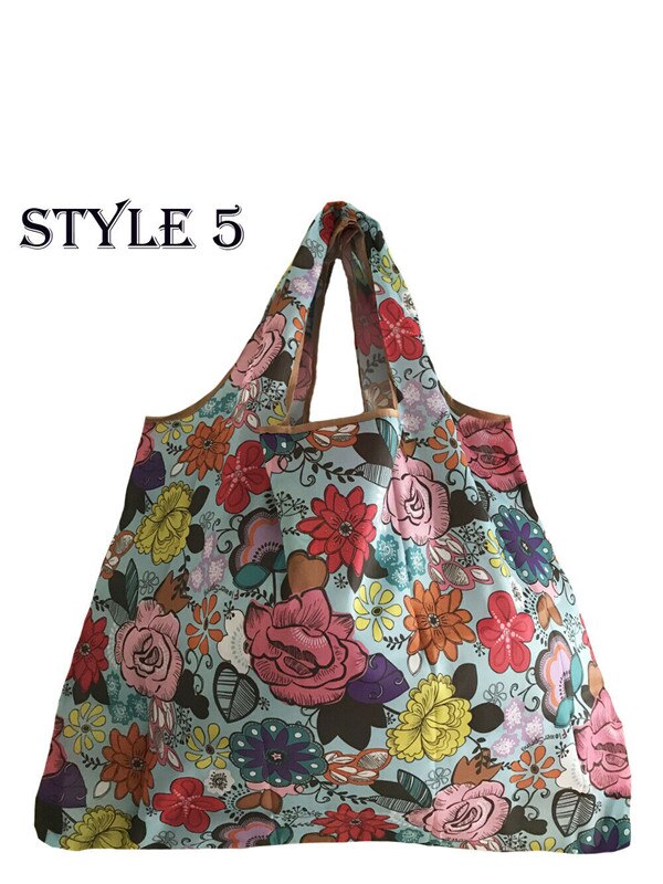 Noenname-Null Herbruikbare Opvouwbare Dames Boodschappentas Eco Floral Tote Handtas Fold Away Bag: 5