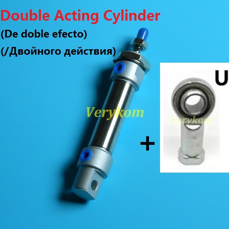 Pneumatic Stainless Steel Air Mini Cylinder Piston Bore 20MM Stroke 50MM Double Acting Magnet Buffer MA 20-50 20X50 -S Airtac: With U universal