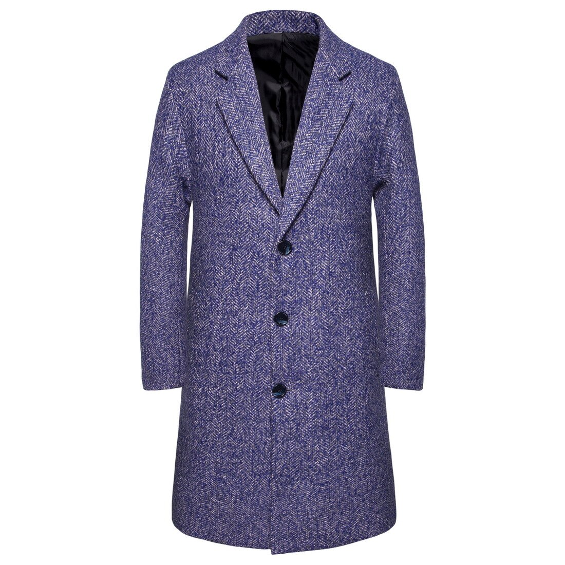 Men Wool Blends Coats Autumn Winter Men's Wool Jacket Luxurious Brand Clothing Long Trench Overcoats Men Clothing: Blue / M