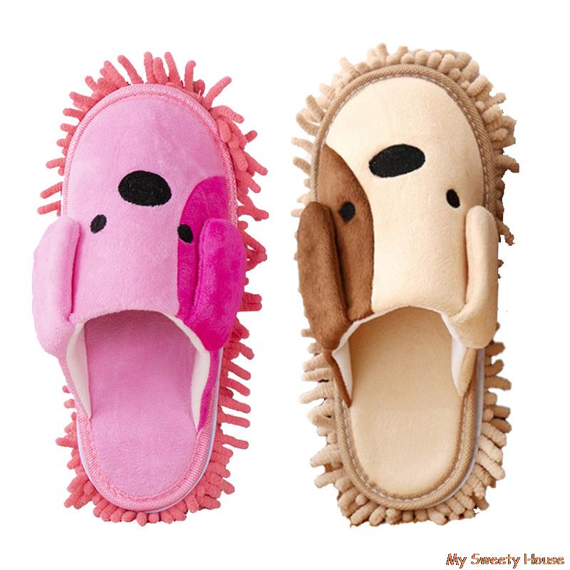 Lui-Zapatillas mopa Unisex para el invierno, zapatos para limpiar el suelo, para el hogar