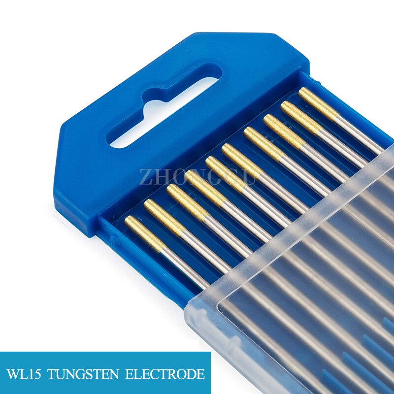 10 stk wolframelektroder til tig-sveising 1.6mm 1/16 ''  wc20 wl15 wl20 wp20 wt20 wz8: Wl15