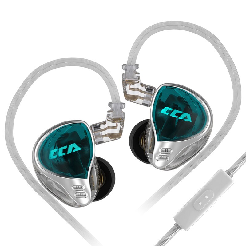 CCA CA10 10 Balanced Armature In Ear Earphone HiFi Noice Cancelling Sport Headphones Earbuds Headset ASX AST CA16 PRO ZAS ZAX: Green with mic