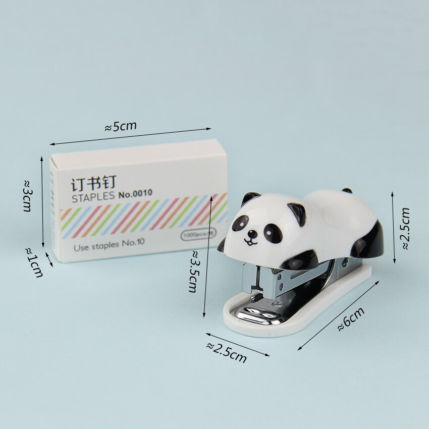 1 sarja sarjakuva panda nitoja setti paperi toimisto sidonta kansio niitit välttämättömät tarvikkeet opiskelijalle