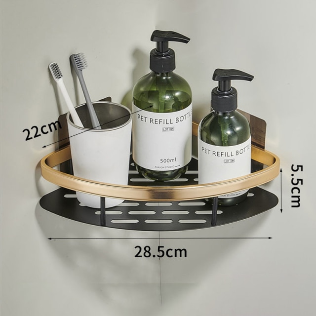 Iskemätön kylpyhuone hylly hyllyt shampoo suihku säilytysteline keittiön pidike wc keittiön järjestäjä kylpyhuonetarvikesarja: Sektorillinen  a 1pc