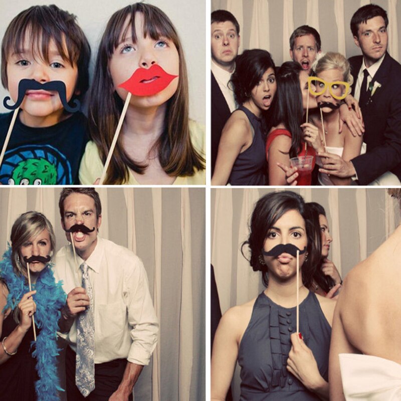 Funny Birthday Photo Booth Props DIY Mr Mrs Wedding Groom Bridal Party DIY Decorations Photobooth Mask Accessories Photo Props