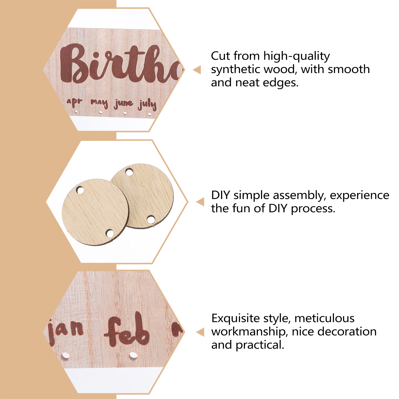 1 Set Exquisite Hanging Calendar DIY Calendar Hanging Decoration for Wedding Birthday