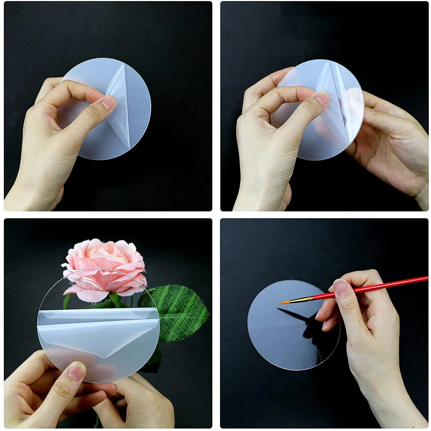 Clear Round Acrylic Ornament Blanks,Acrylic Circle Disc with Hole for Vinyl,Christmas Decor,Engraving,Painting and DIY Crafting