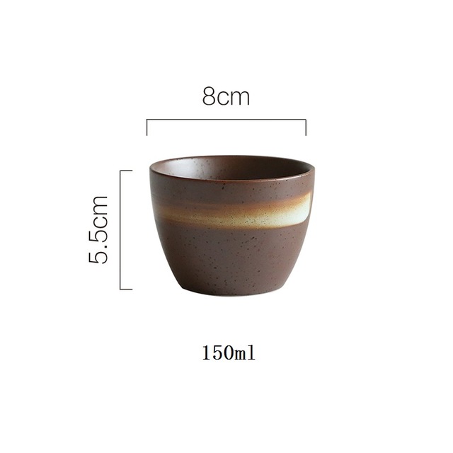 Retro te kop 150ml vintage stil håndlavet glasur høj temperatur fyring keramisk vand kop kaffe porcelæn te skål: C