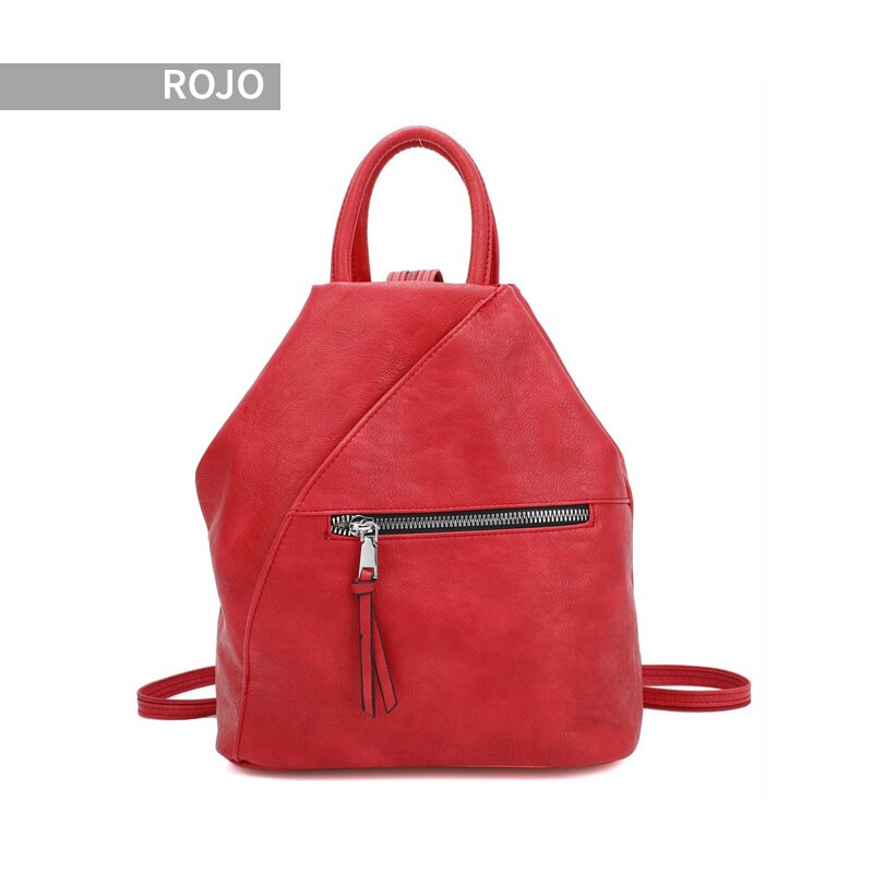 Giovanna Milano Mochila grande antirobo Bolso escolar unisex convertible en un bolso bandolera y bolsos de pecho espaciosos con bolsillos y cremallera para oficina verano viajar de famosa colores T11062: Rojo
