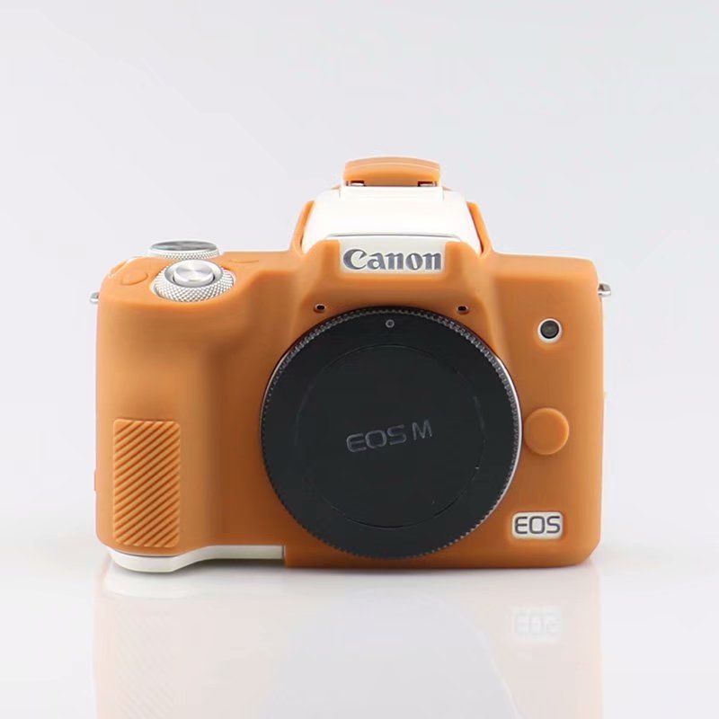 Silicone Armor Skin Case Body Cover Protector for Canon EOS M50 Digital Camera Inner Soft Bag Case: Orange