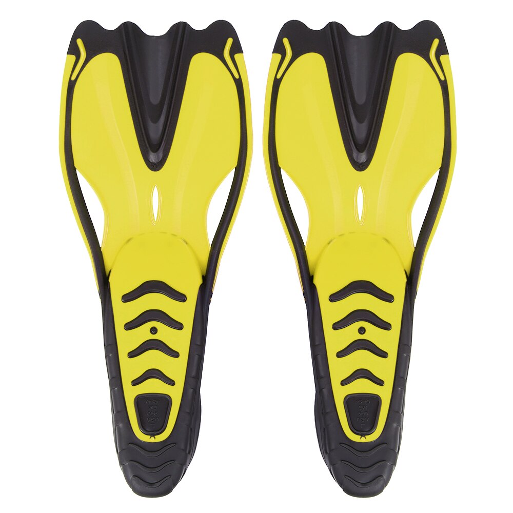 Lixada Volwassenen Duiken Vinnen Volledige Voet Duiken Vinnen Dicht Hak Training Flippers Voet Pocket Vinnen Mannen Vrouwen Water Sport: YELLOW / L