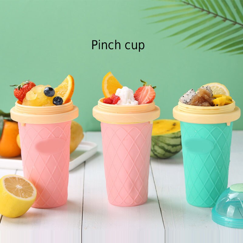 de doble capa de helado de fabricación DIY hecho en casa de refrigeración rápida de helado taza de batido D6