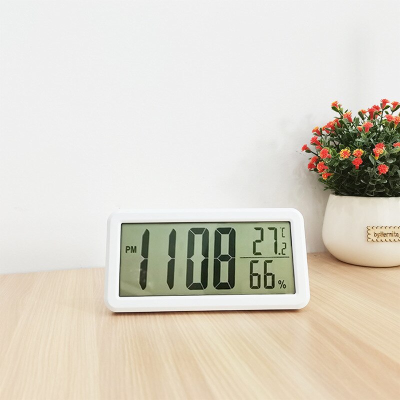 LED Digital Alarm Clock Temperature Date Display Desktop Clock Calendar Snooze Funtion Weather Station Wall Clock for Home