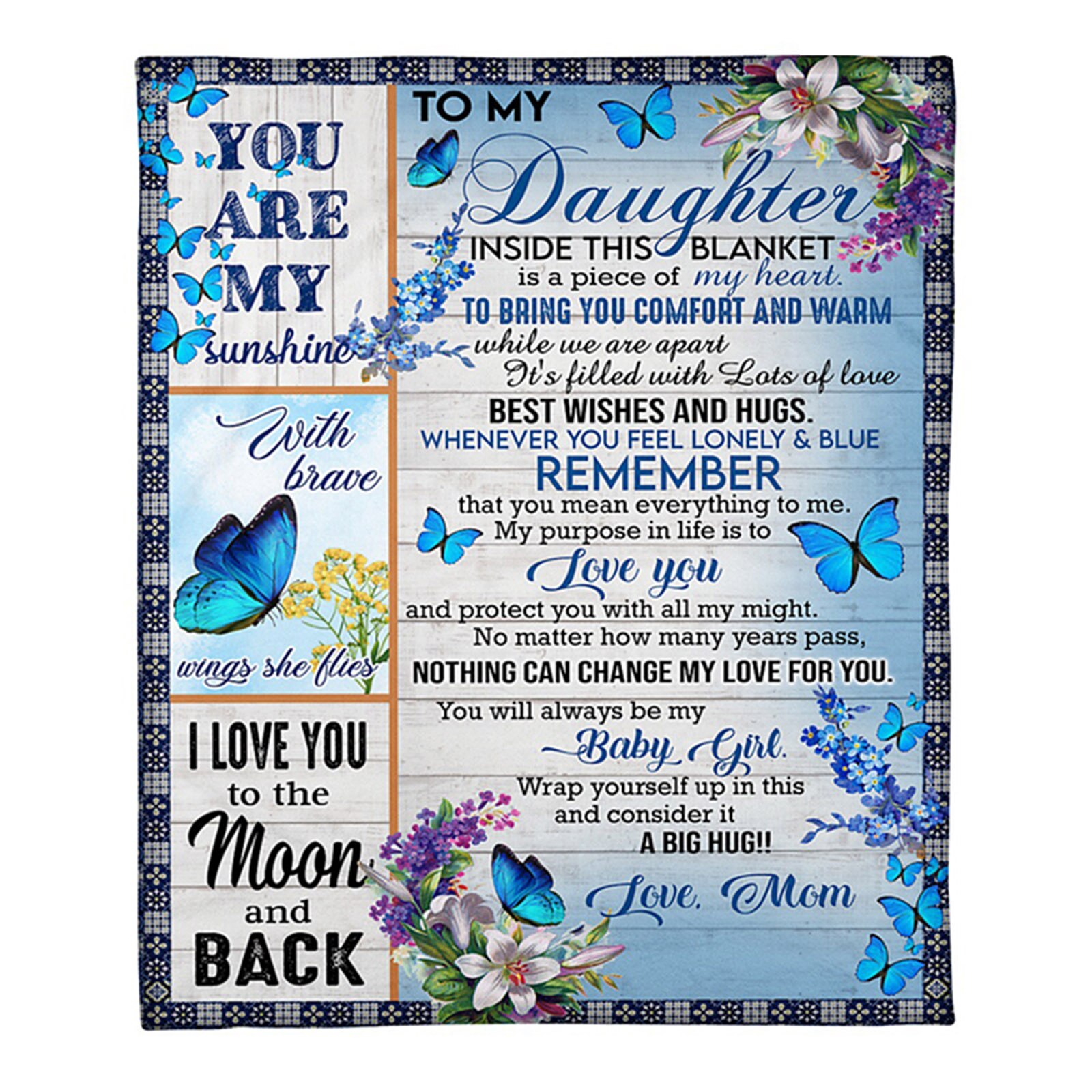 Fleece deken voor mijn dochter ik hou van je flanellen deken digitaal bedrukt brief envelop vierkante deken clh@ 8: En