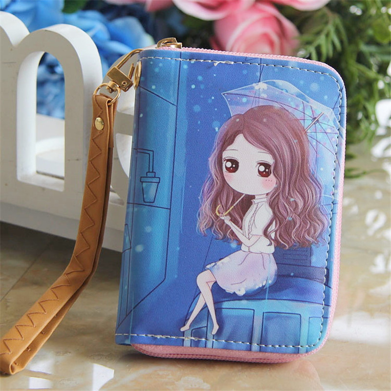 Cute Short Wallet Girl Korean Girl Purse Soft Surface PU Leather Cartoon Portable Wallet for Girls Small Coin Purse: 12