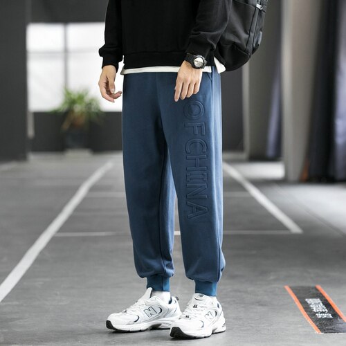 Mäns höst träningsoverall man byxor street wear träningsbyxor: L / Blå
