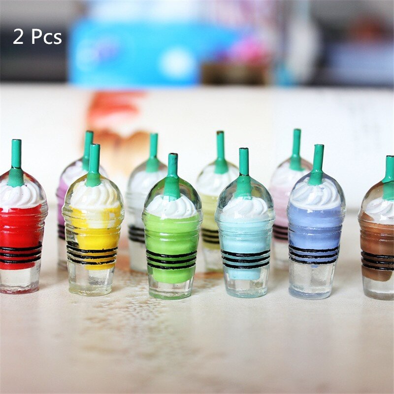 1 Pack Charms Mini Milk Bottle Resin Clay Accessories Beads Supplies For DIY Crafts: 2 Pcs