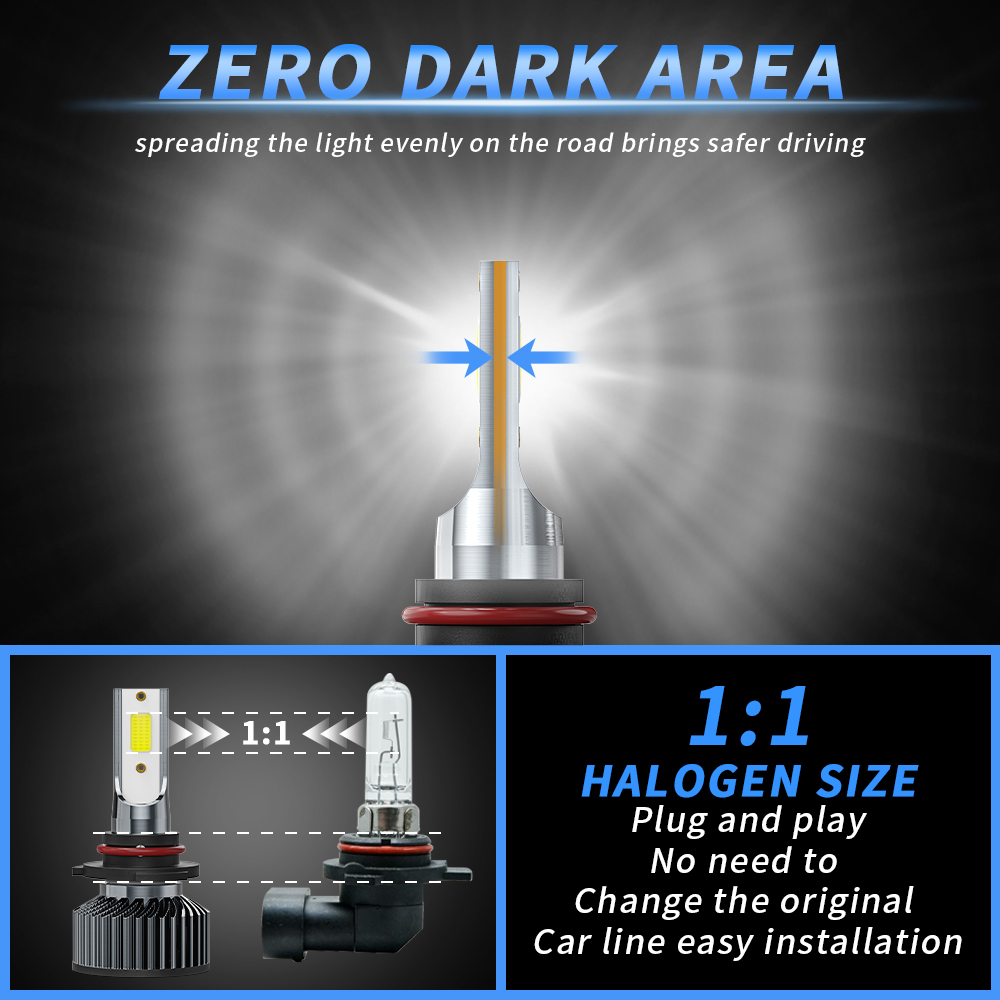 H4 LED Scheinwerfer Canbus Auto H3 H7 H11 9005 9006 HB3 HB4 LED Lampen Auto Nebel licht 20000LM 50W Kolben 6000k Weiß Auto Scheinwerfer Lampen