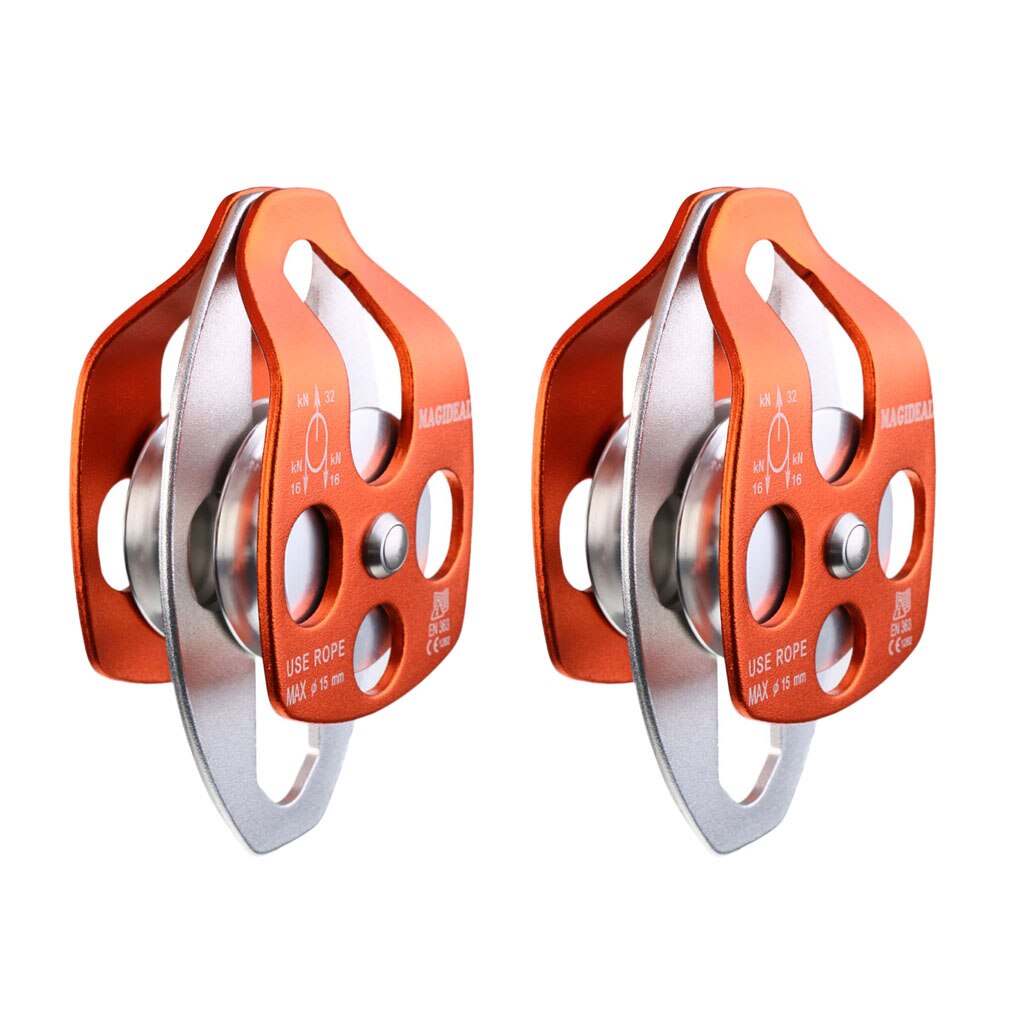 2Pcs 32kN Mobile Large Pulleys For Rigging Lifting Arborist Tree Climbing