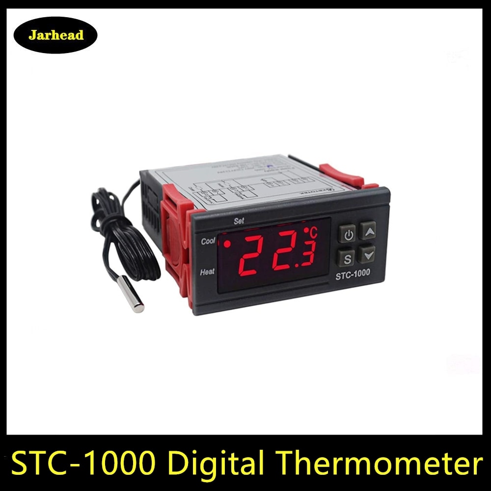 STC-1000 12v 24v 220v digital controlador de temperatura termostato termorregulador incubadora relé 10a led aquecimento refrigeração stc1000
