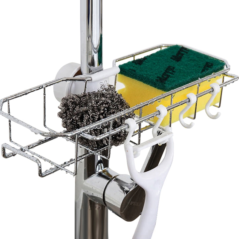 Porte-éponge antirouille pour salle de bain, robinet de cuisine, support d&#39;évier, boules de bain, support sec, accessoires de salle de bains et de cuisine