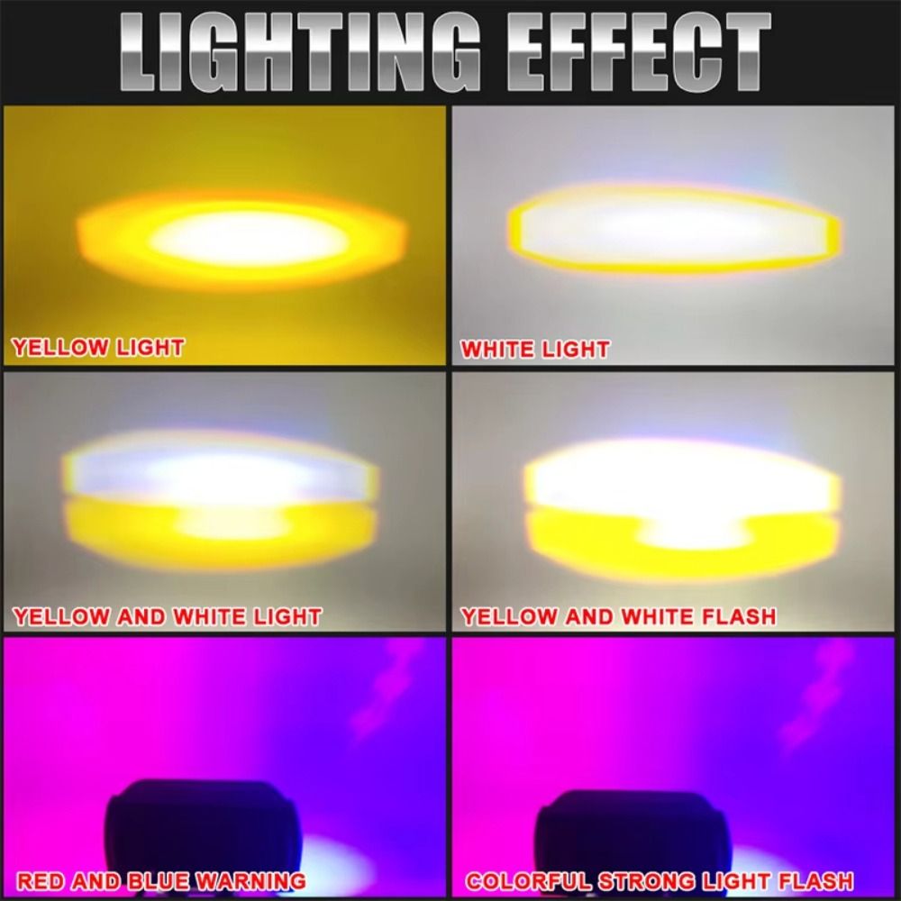 Blitsstrobelys led-bilarbeidslys rgb- 12v- atmosfærelampe vanntett universell bilspotlight bil