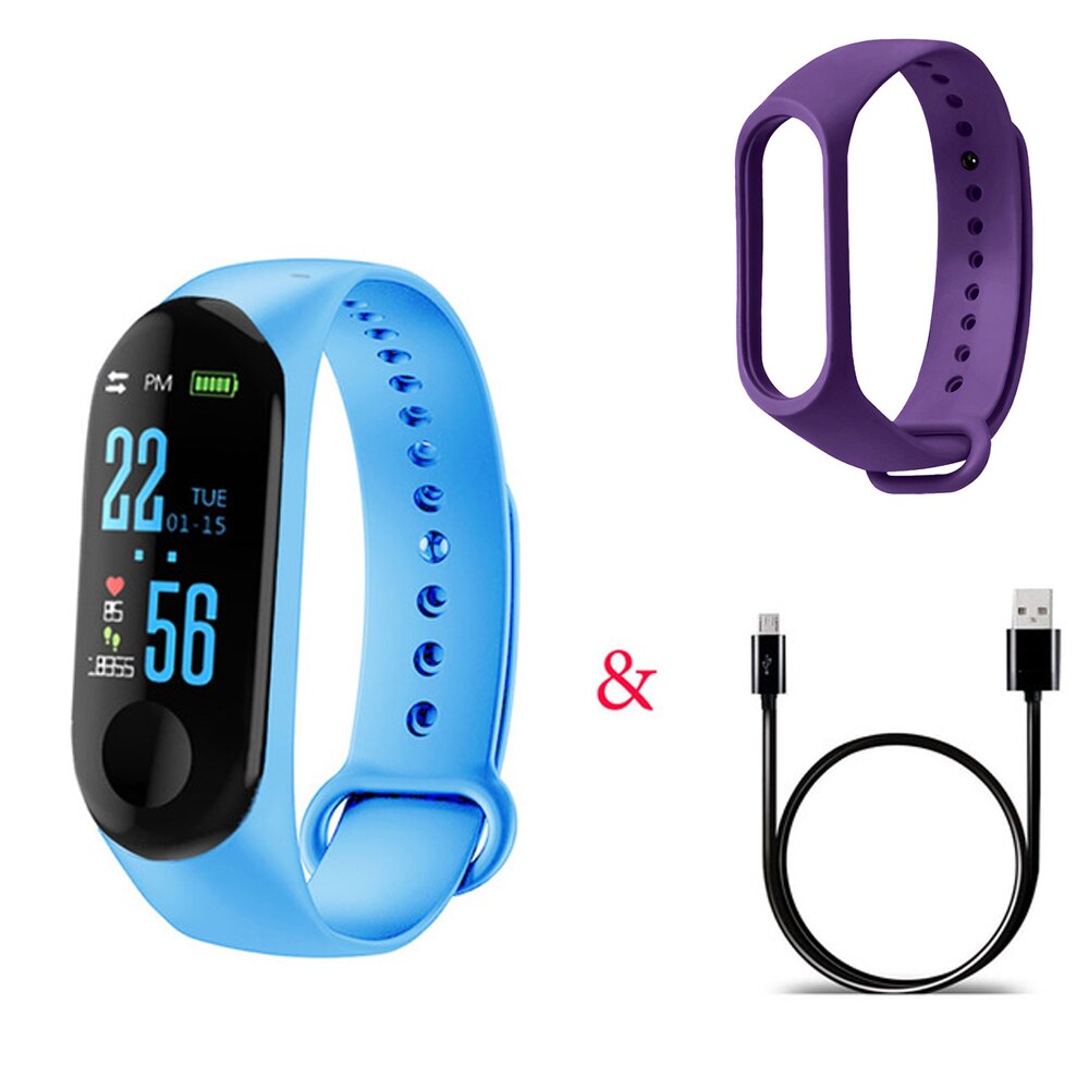 M4 M3 pro Smart band 4 Fitness Tracker Watch Sport bracelet Heart Rate Blood Pressure Smartband Monitor Health Wristband: blue purple