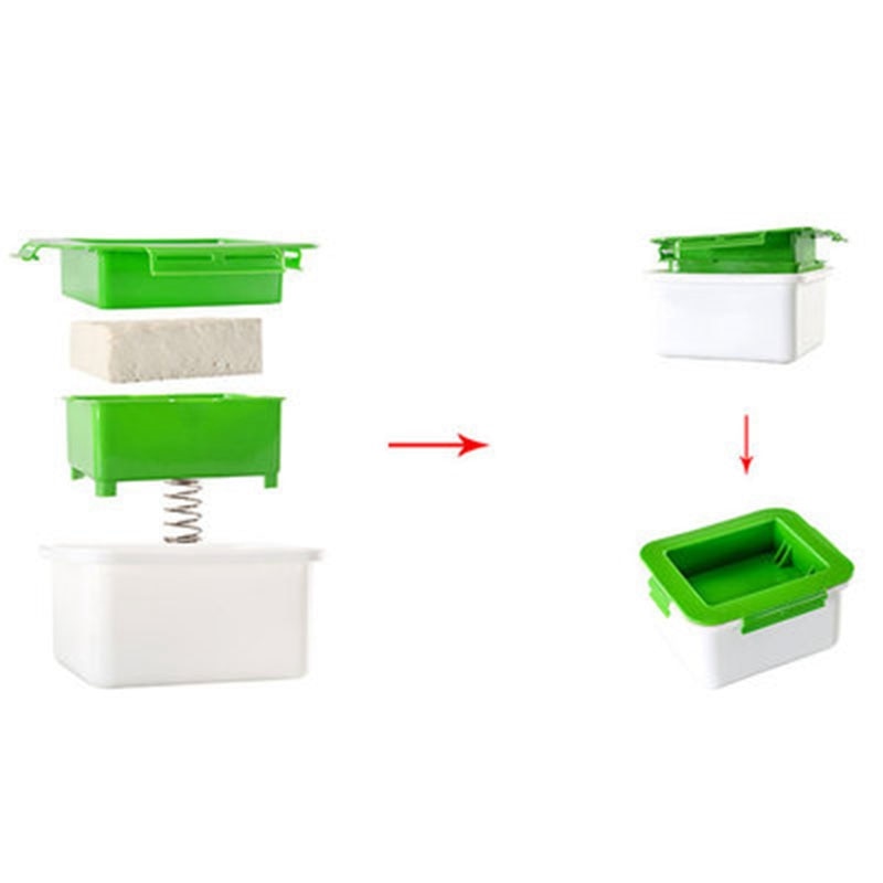 Bricolage vert plastique Tofu presse moule maison Tofu moule soja caillé Tofu faisant moule avec fromage tissu cuisine cuisson