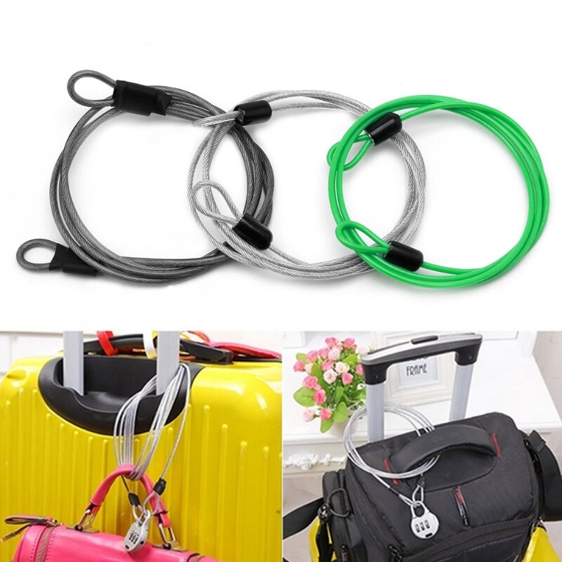 3Color 100cm x 2mm Cycling Sport Security Loop Cable Lock Bikes Bicycle Scooter U-Lock