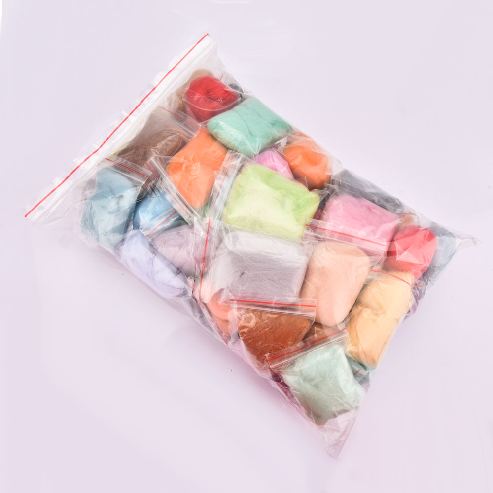 Kit de tela de fieltro de lana para Hacer bolas de Navidad, juego de agujas de fieltro con mango, para manualidades, DIY, 36/50 colores