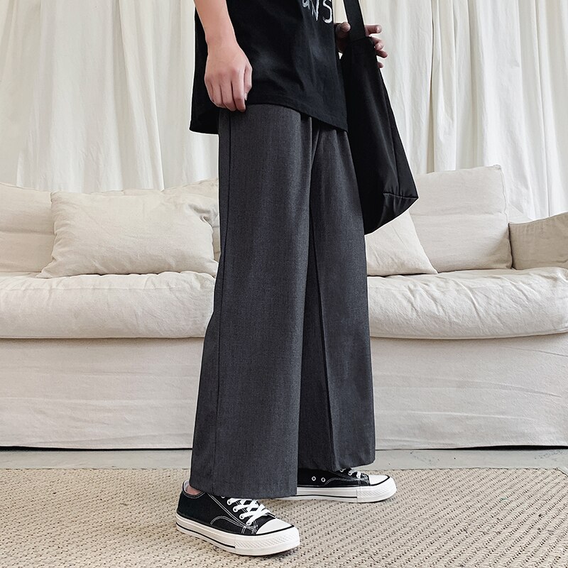 ¡Primavera ! Pantalones de estilo Safari para hombre, pantalones de Harem sueltos para hombre, pantalones deportivos japoneses para hombre, pantalones coreanos con bolsillos, pantalones a la: L / DarkGray(AsianSize)
