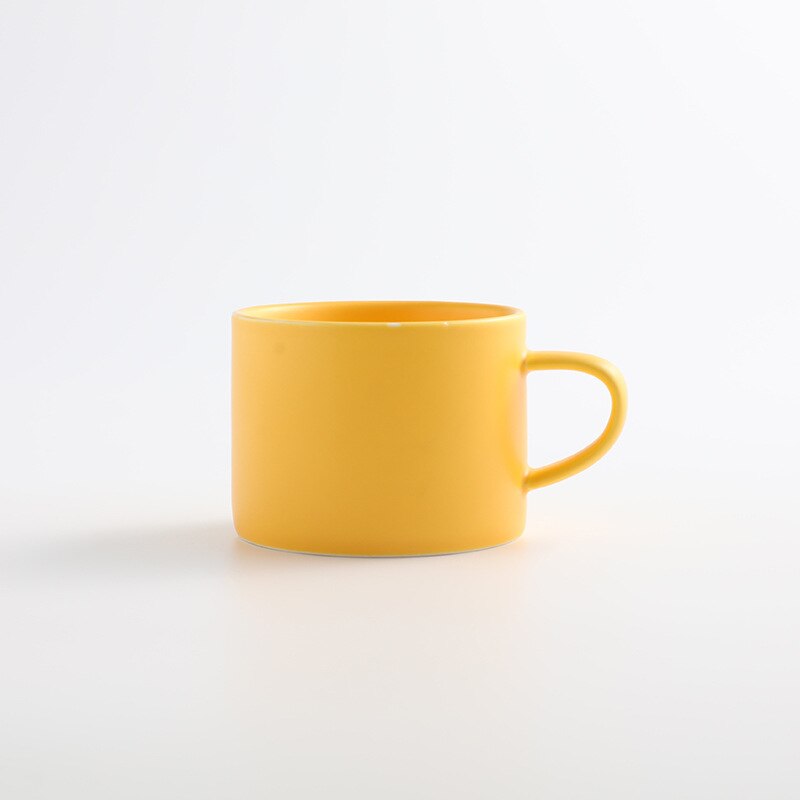 Taza para café con leche de Color sólido Simple, taza para leche con leche, vaso para beber, Simple, Taza de cerámica, 220ml: Yellow