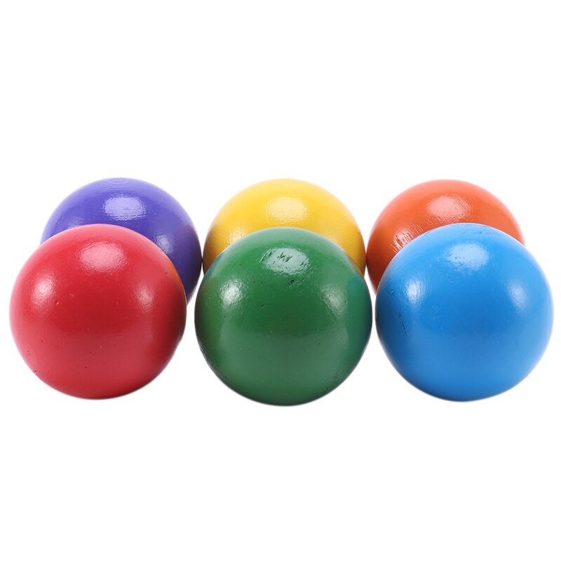 6 pz Del bambino Giocattoli di Legno Arcobaleno Palle Giocattoli per I Bambini Creativo Arcobaleno Blocchi di Costruzione del Giocattolo Educativo Precoce del Regalo Dei Bambini