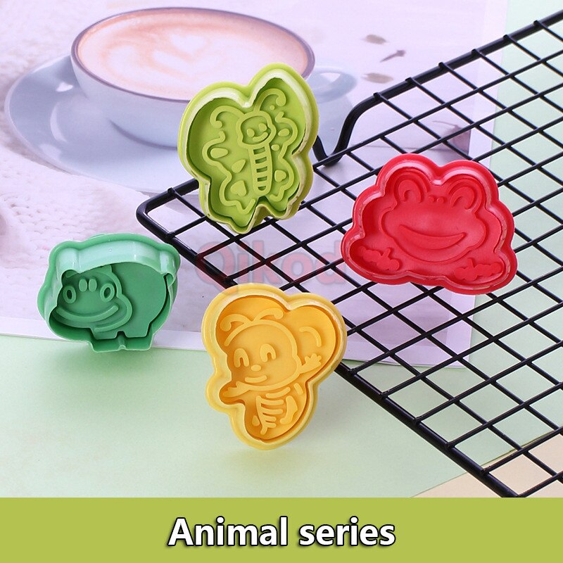 4Pcs DIY 3D Animal Vegetables Fruit Plasticine Slime Mold Tool Set Kit Ability Play Dough Clay Educational toy for chidlren: Aaimal Series 10