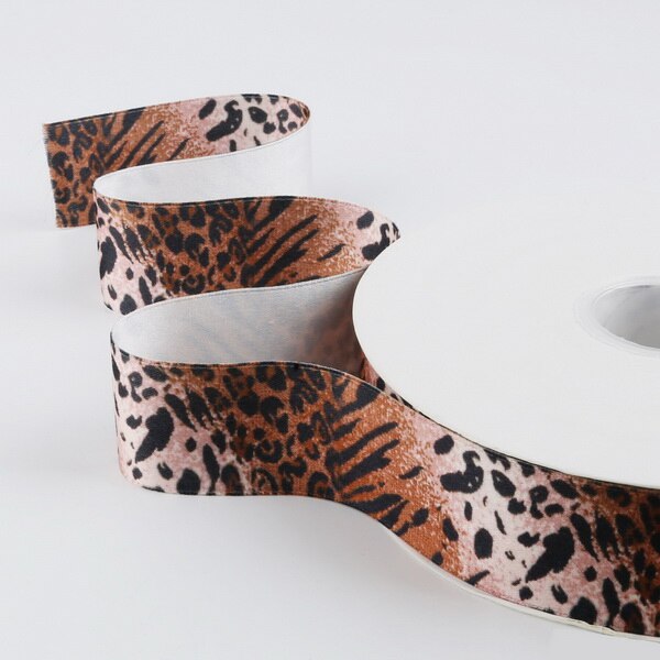 Snake Skin & Leopard pattern printed Poly Cotton ribbon for Party Home Wedding Decor Wrapping Garment Accessories: 4cm Orange Red