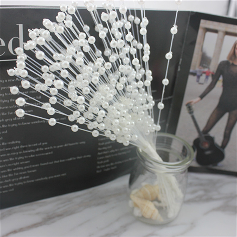 10 Uds. El Spray de cuentas de perlas, tallos de alambre, accesorios para la decoración del cabello, encantos del ramo de boda, arreglo de flores artificiales
