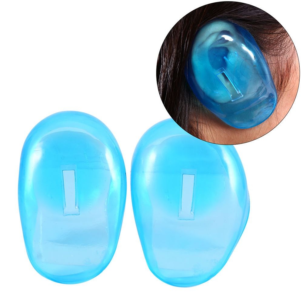 2pcs Reusable Waterproof Ear Protector Cover Caps Salon Hairdressing Dye Shield Protection Shower Cap Tool